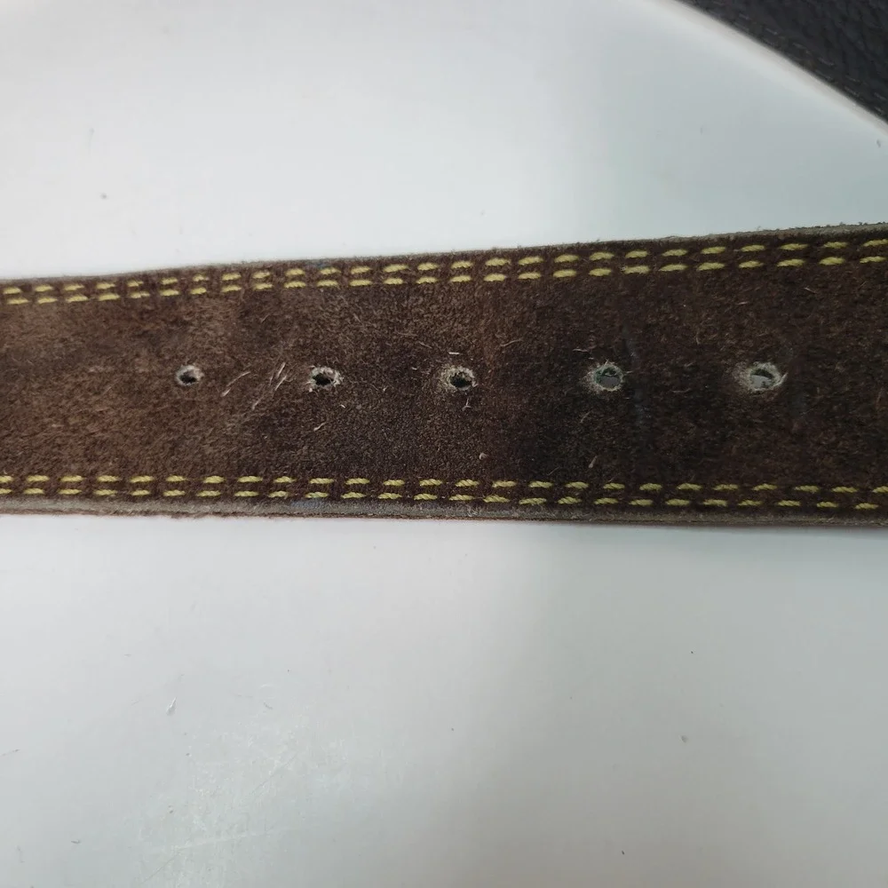 Vera Brown Suede Leather Belt Statement Buckle Boho‎ Western Size M